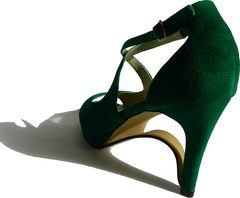 NEW! Ultra-Comfort Suede High Heels with Stabilization - Emerald Green