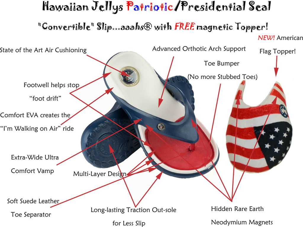 CONVERTIBLE" Patriotic (Red/White/Blue)  Slip…aaahs™