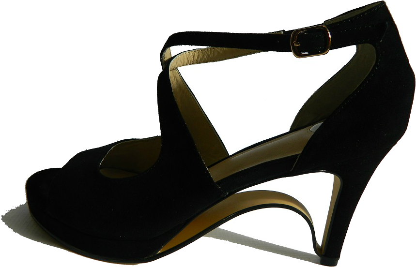 NEW! Ultra-Comfort Suede High Heels with Stabilization - Black Diamond