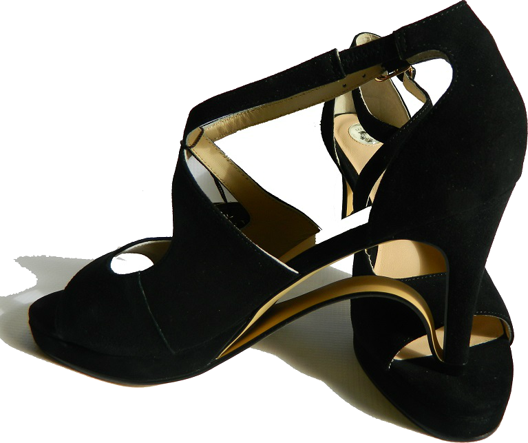 NEW! Ultra-Comfort Suede High Heels with Stabilization - Black Diamond
