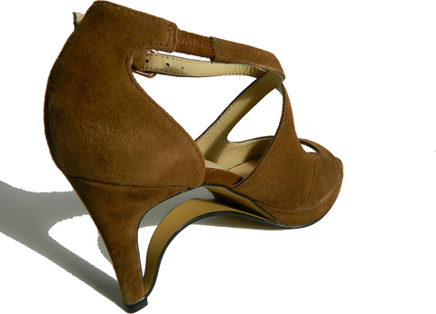 NEW! Ultra-Comfort Suede High Heels with Stabilization - Brown Topaz