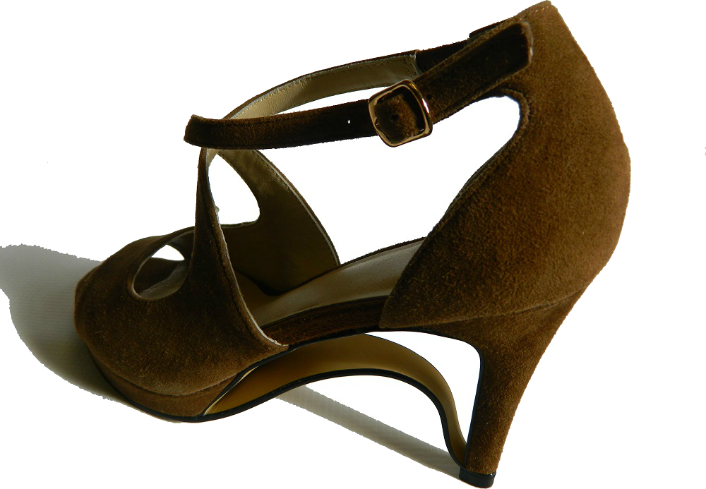 NEW! Ultra-Comfort Suede High Heels with Stabilization - Brown Topaz