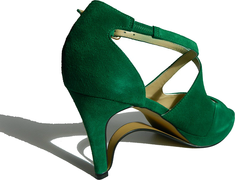 NEW! Ultra-Comfort Suede High Heels with Stabilization - Emerald Green