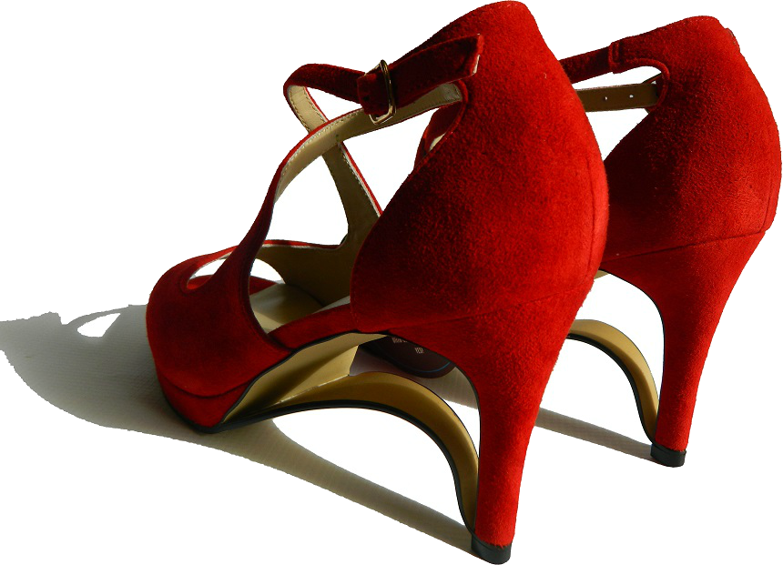 NEW!! Ultra-Comfort Suede High Heels with Stabilization - Ruby Red